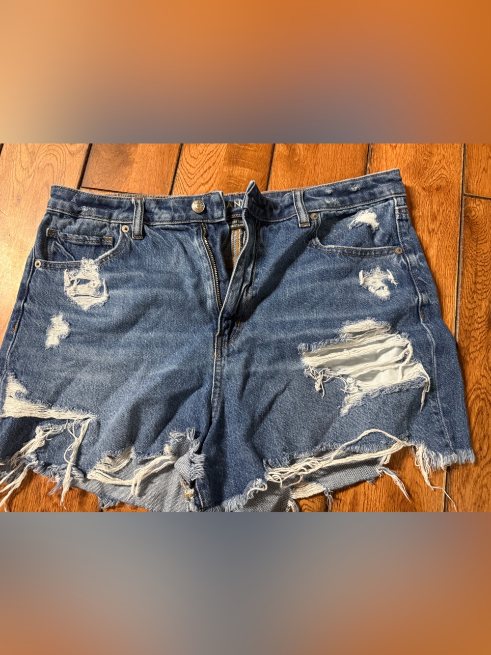 Distressed Blue Denim Shorts